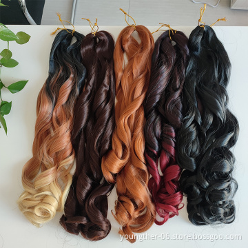 Loose Braids Body wave crochet braids 75g Wavy Synthetic Braiding Hair Wholesale Curl Loose Wave Crochet Hair Extension